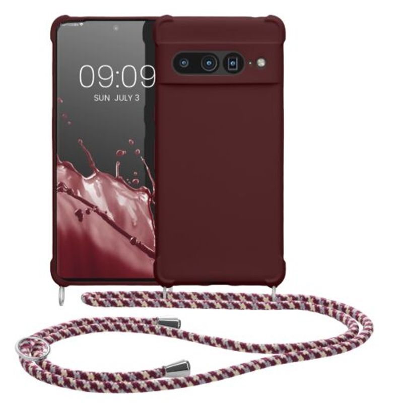 Laptop, Telefoane si Tablete - Telefoane mobile si accesorii - Accesorii Telefoane - Huse telefoane - Bumper kwmobile pentru Google Pixel 7 Pro, Silicon, Visiniu, 59967.187 - Infinity.ro