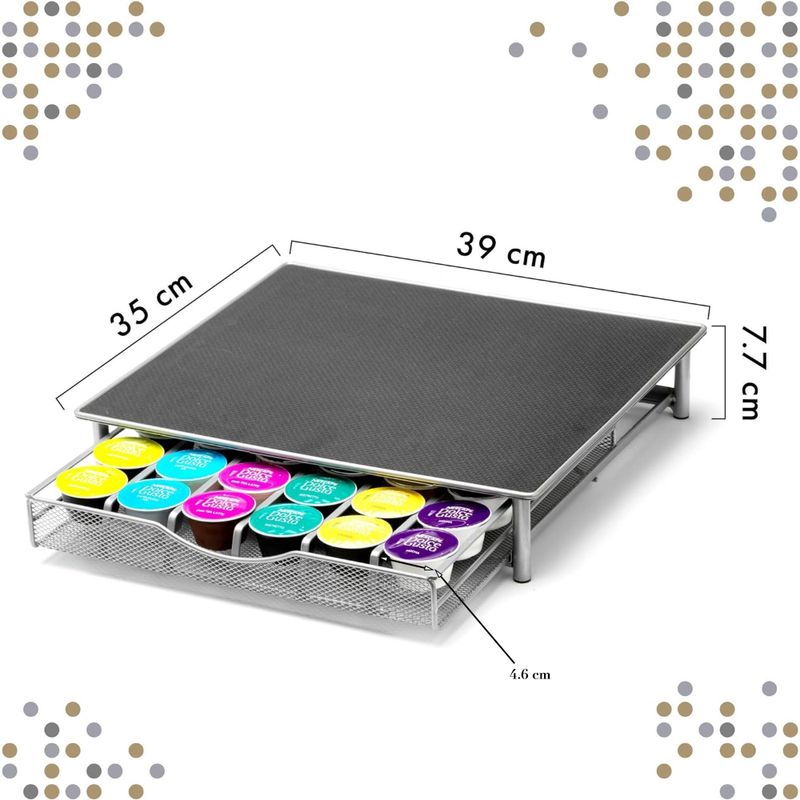 Electronice si Electrocasnice - Electrocasnice bucatarie - Preparare bauturi - Accesorii si consumabile aparate preparare bauturi - Suport pentru 36 capsule cafea,Quasar & Co.®,suport cafetiera, stand orizontal,suprafata antiaderenta,35x39x7,7 cm,metal - Infinity.ro