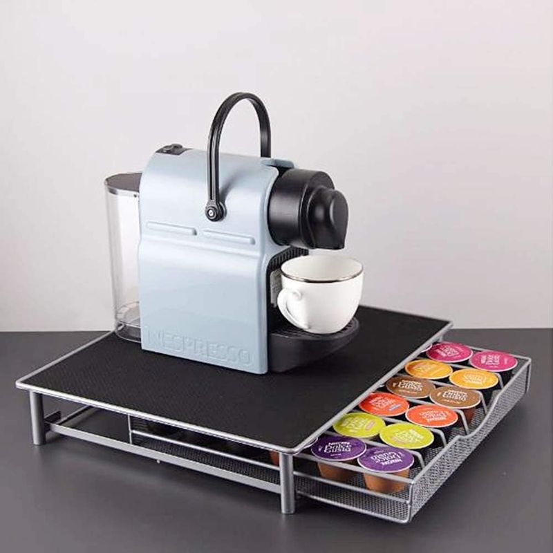 Electronice si Electrocasnice - Electrocasnice bucatarie - Preparare bauturi - Accesorii si consumabile aparate preparare bauturi - Suport pentru 36 capsule cafea,Quasar & Co.®,suport cafetiera, stand orizontal,suprafata antiaderenta,35x39x7,7 cm,metal - Infinity.ro