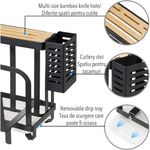 Casa si Gradina - Bucatarie si vesela - Organizare si depozitare bucatarie - Suporturi tacamuri si vase - Suport ustensile bucatarie, Quasar & Co.®, pentru capac/tocator, tacamuri si cutite, otel inoxidabil, 24x13x23.5cm,negru - Infinity.ro