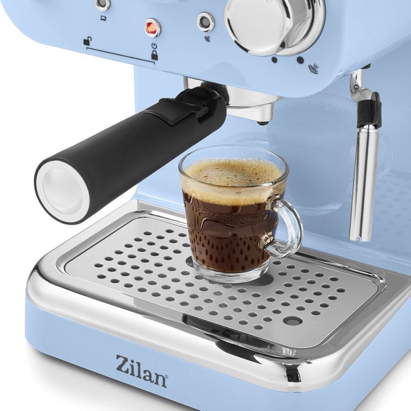 Electronice si Electrocasnice - Electrocasnice bucatarie - Preparare bauturi - Espressoare - Espressor manual Zilan ZLN2861 Albastru,15 Bar, 1.25 l, 1100W, Design Retro - Infinity.ro