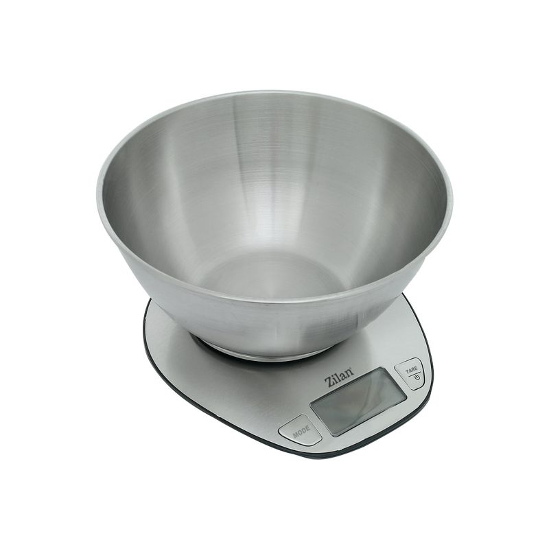 Electronice si Electrocasnice - Electrocasnice bucatarie - Mixere, tocatoare & roboti de bucatarie - Cantare de bucatarie - Cantar alimentar digital Zilan ZLN2960 Gri, ecran LED, indicator de baterie scazuta, inox - Infinity.ro