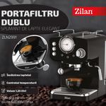 Electronice si Electrocasnice - Electrocasnice bucatarie - Preparare bauturi - Espressoare - Espressor manual Zilan ZLN2991 Negru,15 Bar, 1.25 l, 1100W, Design Retro - Infinity.ro