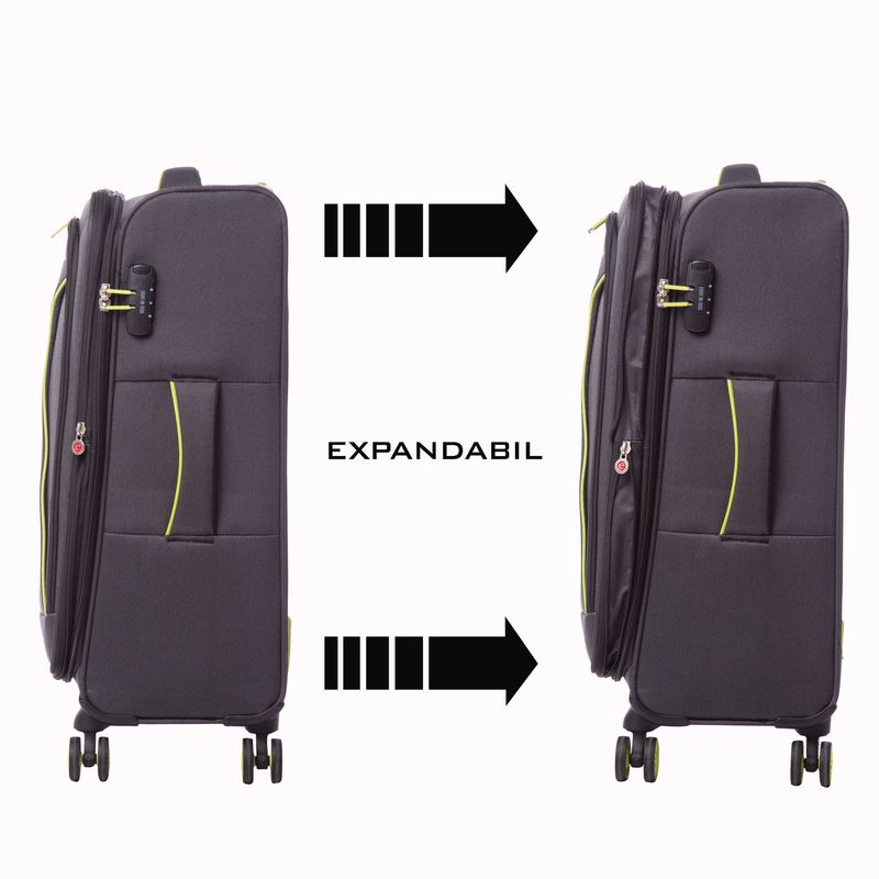 Sport si Outdoor - Articole de voiaj - Trolere - Troler Cruise, gri inchis cu verde, 67 X 41 X 27 cm - Infinity.ro