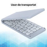 PC, gaming si accesorii - Periferice PC - Tastaturi - Tastatura Pliabila Slim, Bluetooth, fara fir, universala, compatibila Windows, Android, IOS, Argintiu - Infinity.ro