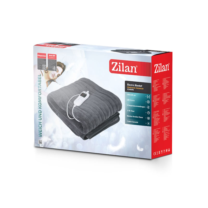 Casa si Gradina - Textile si covoare - Pături și cuverturi - Pături - Patura electrica dubla Zilan ZLN0096, 9 trepte de putere, dimensiune 180x160 cm - Infinity.ro