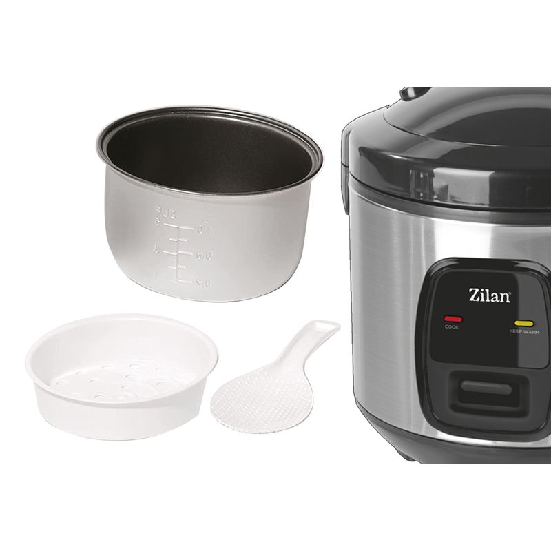 Electronice si Electrocasnice - Electrocasnice bucatarie - Aparate de gatit & desert - Aparate de gatit cu aburi - Aparat de gatit Zilan ZLN2793 2 in 1 pentru gatit orez si alimente la abur, capacitate 1.5L, 500W, sistem anti-alunecare - Infinity.ro