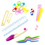 Casa si Gradina - Decoratiuni - DIY - Articole mercerie - Set 50 piese pentru crosetat in husa din piele ecologica, un cadou perfect pentru pasionatii de crosetat sau broderie - Infinity.ro