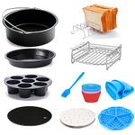 Electronice si Electrocasnice - Electrocasnice bucatarie - Aparate de gatit & desert - Friteuze - Set de 11 accesorii Zilan ZLN8023 pentru friteuza cu aer, diametru 19 cm - Infinity.ro