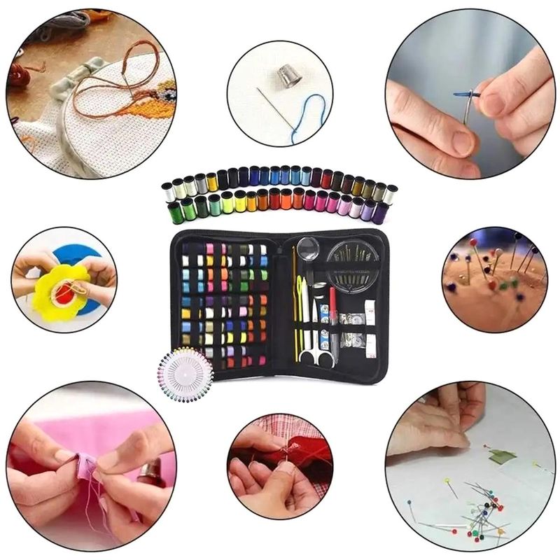 Casa si Gradina - Decoratiuni - DIY - Articole mercerie - Set 129 piese pentru croitorie in husa eleganta, un cadou perfect pentru pasionatii de croitorie - Infinity.ro