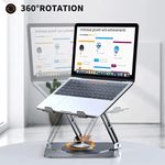 Laptop, Telefoane si Tablete - Laptopuri si accesorii - Accesorii Laptop - Standuri/Coolere notebook - Stand pentru laptop si tableta rotativ 360° grade, pliabil si portabil, inaltime reglabila, 2 Coolere integrate - Infinity.ro