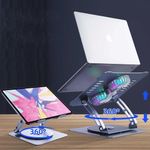 Laptop, Telefoane si Tablete - Laptopuri si accesorii - Accesorii Laptop - Standuri/Coolere notebook - Stand pentru laptop si tableta rotativ 360° grade, pliabil si portabil, inaltime reglabila, 2 Coolere integrate - Infinity.ro