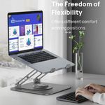 Laptop, Telefoane si Tablete - Laptopuri si accesorii - Accesorii Laptop - Standuri/Coolere notebook - Stand pentru laptop si tableta rotativ 360° grade, pliabil si portabil, inaltime reglabila, 2 Coolere integrate - Infinity.ro