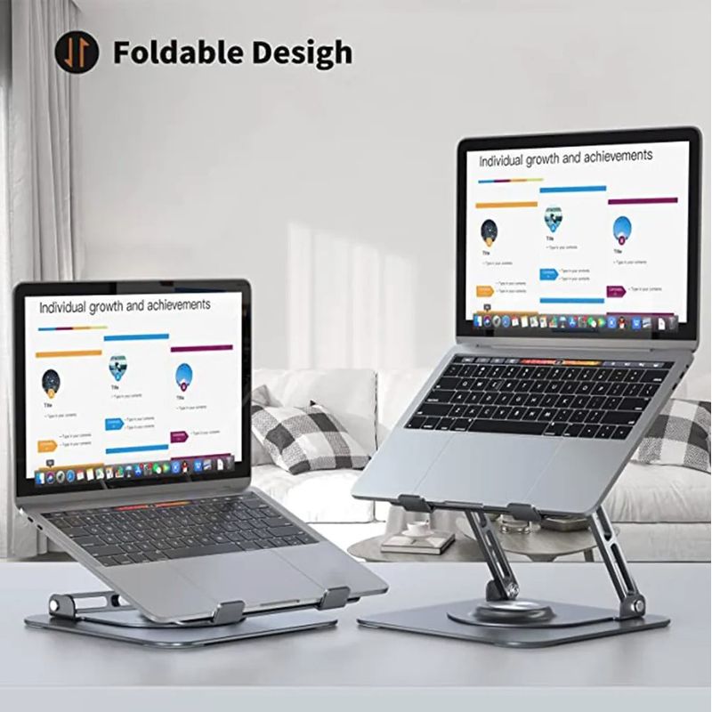 Laptop, Telefoane si Tablete - Laptopuri si accesorii - Accesorii Laptop - Standuri/Coolere notebook - Stand pentru laptop si tableta rotativ 360° grade, pliabil si portabil, inaltime reglabila, 2 Coolere integrate - Infinity.ro