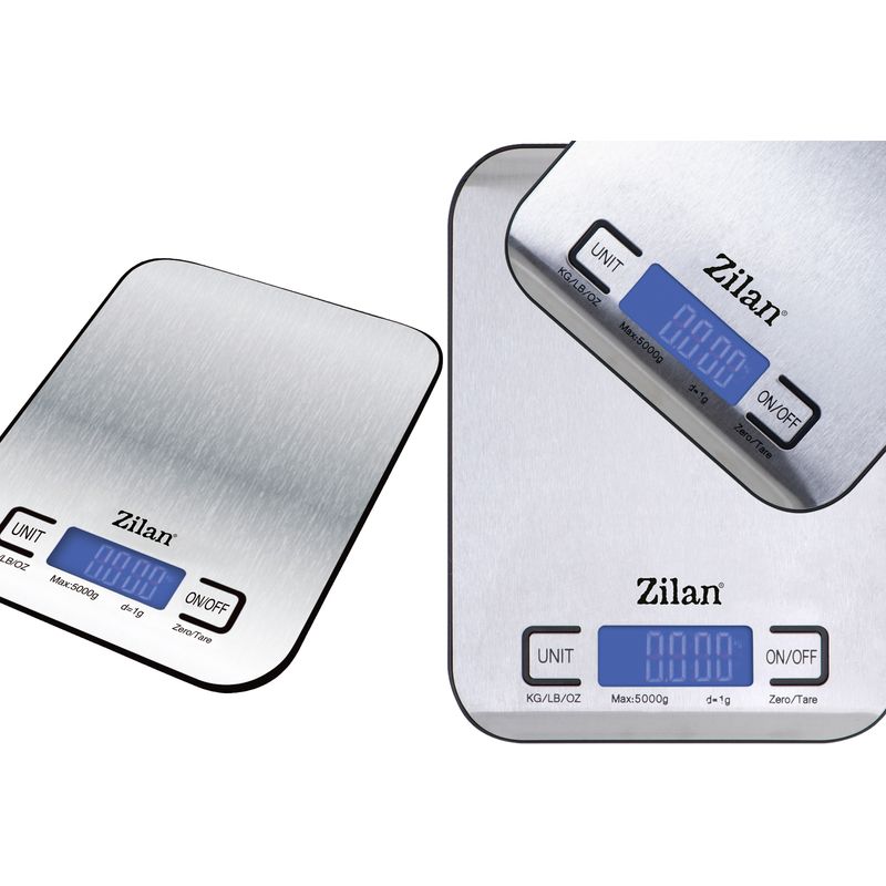 Electronice si Electrocasnice - Electrocasnice bucatarie - Mixere, tocatoare & roboti de bucatarie - Cantare de bucatarie - Cantar alimentar digital Zilan ZLN2984 Gri, capacitate 5000g, inchidere automata - Infinity.ro