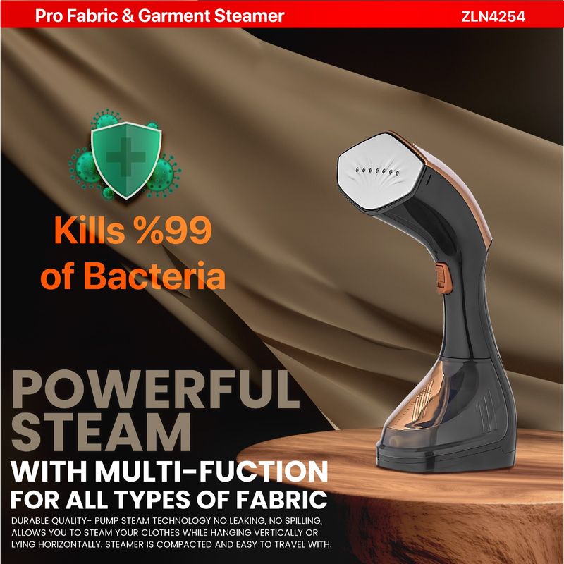 Electronice si Electrocasnice - Ingrijirea tesaturilor - Aparate de calcat cu aburi - Fier de calcat vertical cu aburi Zilan ZLN4254 AURUM, 1500W, 20g/min, 230 ml, ecran LED multi functional - Infinity.ro