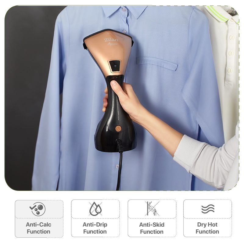 Electronice si Electrocasnice - Ingrijirea tesaturilor - Aparate de calcat cu aburi - Fier de calcat vertical cu aburi Zilan ZLN4254 AURUM, 1500W, 20g/min, 230 ml, ecran LED multi functional - Infinity.ro