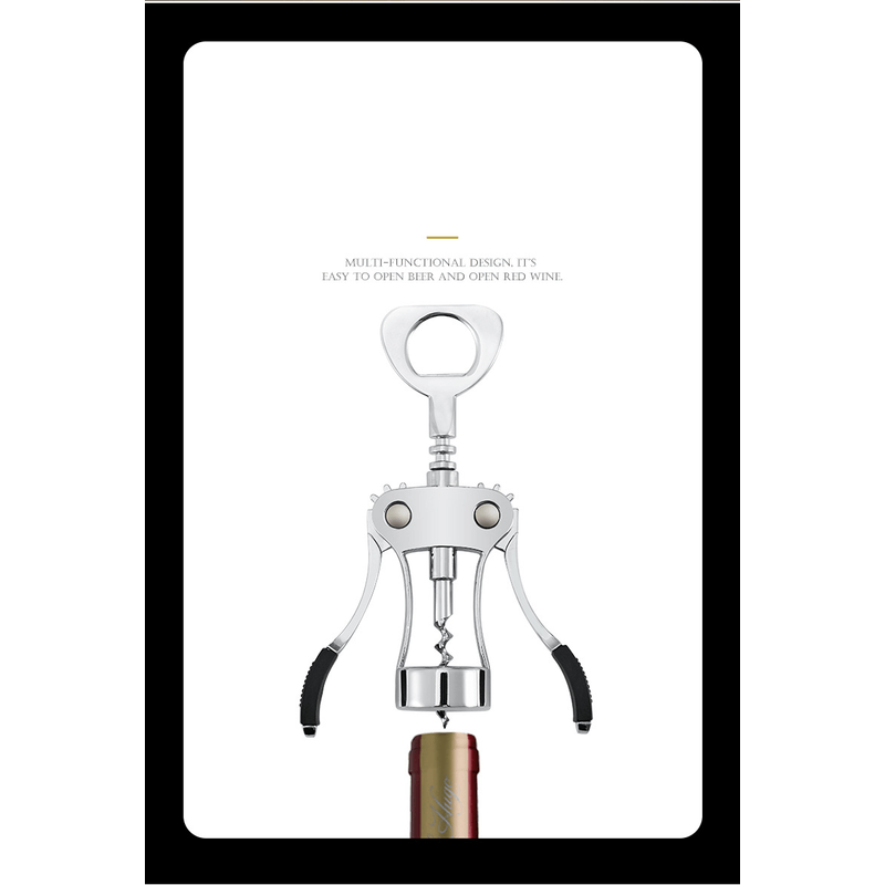 Casa si Gradina - Bucatarie si vesela - Accesorii bar - Tirbusoane si dopuri - Tirbuson  Profesional pentru Sticle de Vin  Imbuteliate  din Otel cu Manere  Anti-alunecare 2 in 1 - 21,5 cm G Glixicom® - Infinity.ro