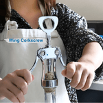 Casa si Gradina - Bucatarie si vesela - Accesorii bar - Tirbusoane si dopuri - Tirbuson  Profesional pentru Sticle de Vin  Imbuteliate  din Otel cu Manere  Anti-alunecare 2 in 1 - 21,5 cm G Glixicom® - Infinity.ro