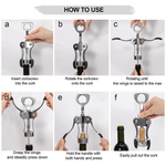 Casa si Gradina - Bucatarie si vesela - Accesorii bar - Tirbusoane si dopuri - Tirbuson  Profesional pentru Sticle de Vin  Imbuteliate  din Otel cu Manere  Anti-alunecare 2 in 1 - 21,5 cm G Glixicom® - Infinity.ro