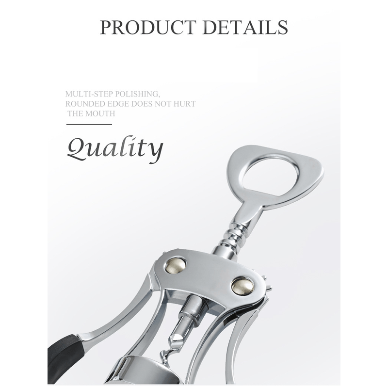 Casa si Gradina - Bucatarie si vesela - Accesorii bar - Tirbusoane si dopuri - Tirbuson  Profesional pentru Sticle de Vin  Imbuteliate  din Otel cu Manere  Anti-alunecare 2 in 1 - 21,5 cm G Glixicom® - Infinity.ro