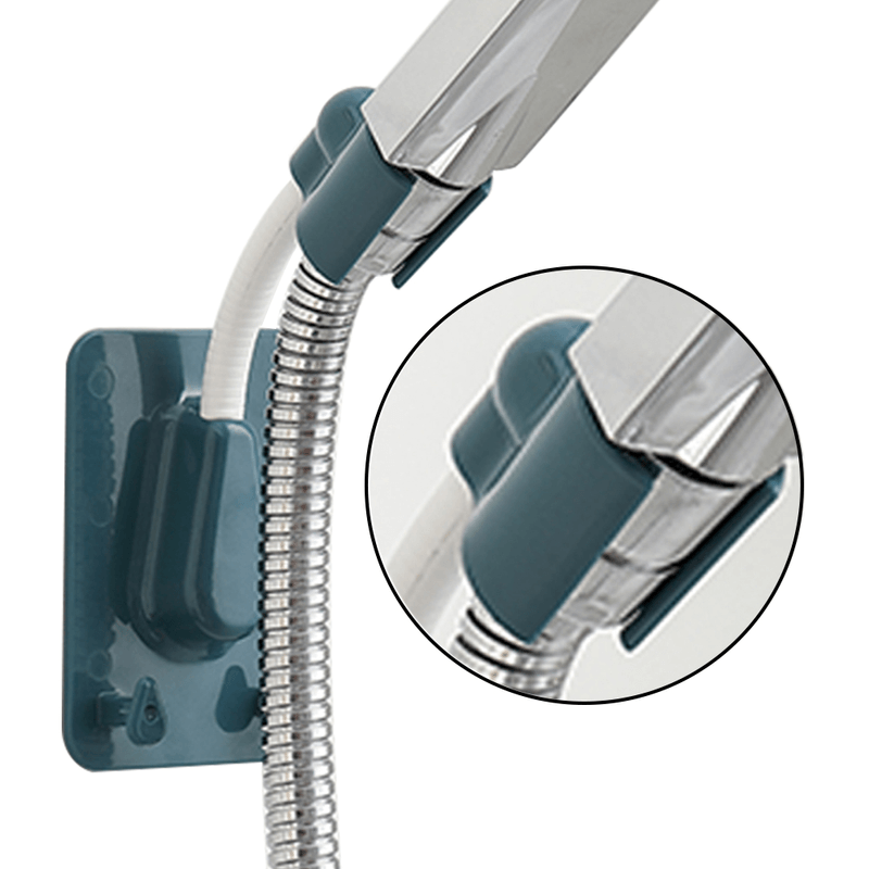 Casa si Gradina - Sanitare - Suporturi si accesorii baie - Suporturi baie - Suport Reglabil pentru Capat Dus cu 2 Agatatori Burete aplicabil cu Banda Dublu Adeziva Inclusa Alb G Glixicom® - Infinity.ro