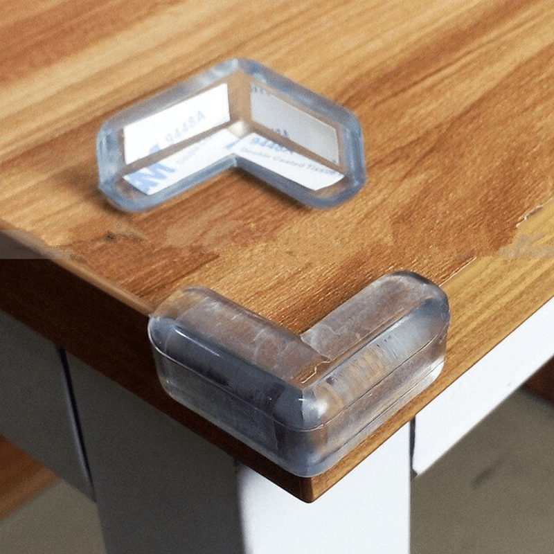 Casa si Gradina - Mobilier - Mobilier copii - Sisteme de siguranta - Set 10 Protectii Colturi din Silicon Forma L aplicabile cu Banda Dublu Adeziva 4 x 2 x 4 cm - Infinity.ro