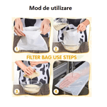 Casa si Gradina - Bucatarie si vesela - Ustensile bucatarie - Site bucatarie, strecuratori si accesorii - Punga pentru Filtrat si Strecurat Alimente cu Plasa Fina Reutilizabila Inchidere cu Snur 30 x 20 cm Glixicom - Infinity.ro
