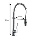 Casa si Gradina - Sanitare - Chiuveta bucatarie si accesorii - Baterii bucatarie - Baterie de bucatarie Z-Inox ZLN8153 cu gat flexibil de 45 cm, corp din alama, suprafata cromata, doua moduri de stropire - Infinity.ro