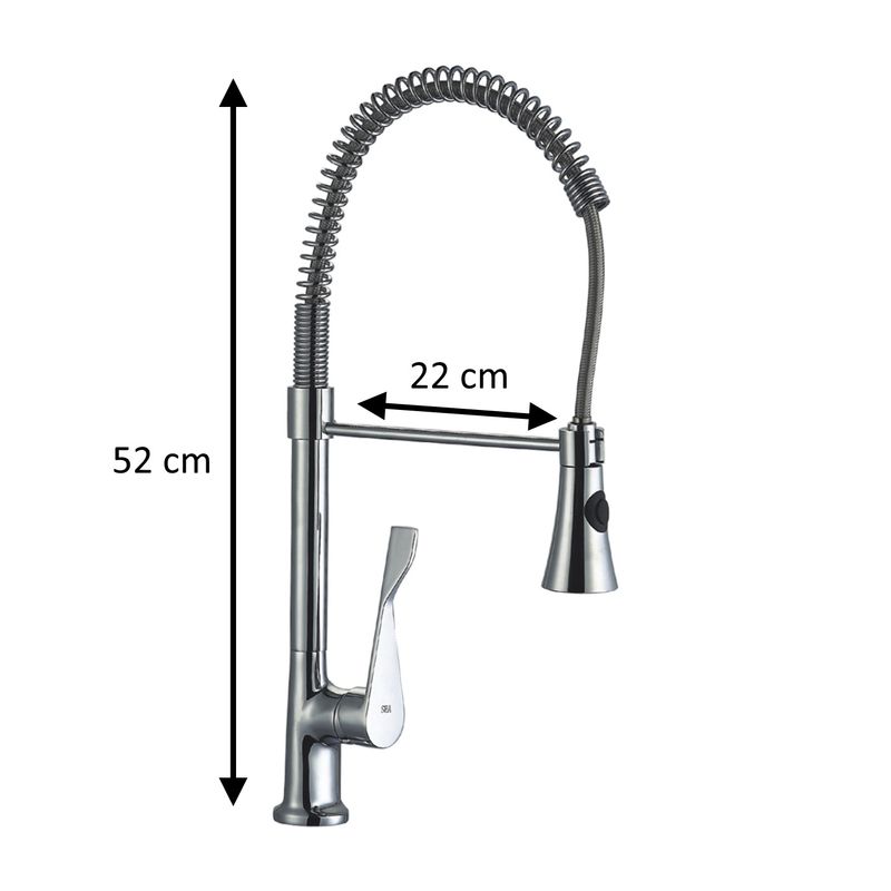 Casa si Gradina - Sanitare - Chiuveta bucatarie si accesorii - Baterii bucatarie - Baterie de bucatarie Z-Inox ZLN8153 cu gat flexibil de 45 cm, corp din alama, suprafata cromata, doua moduri de stropire - Infinity.ro