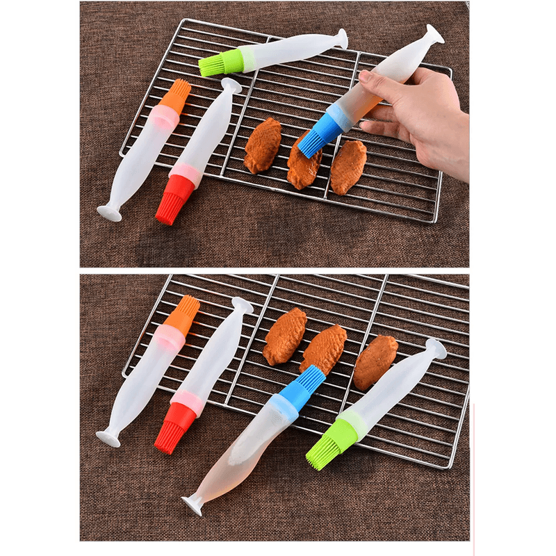 Casa si Gradina - Bucatarie si vesela - Ustensile bucatarie - Pensule, spatule si teluri bucatarie - Recipient din Silicon cu Pensula pentru Ulei, Ou sau Unt Topit Albastru - Infinity.ro