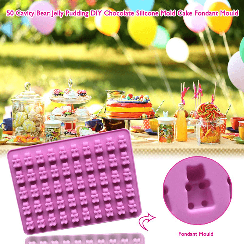 Casa si Gradina - Bucatarie si vesela - Ustensile bucatarie - Forme prajituri - Forma de Silicon pentru 50 de  Jeleuri Ursuleti 19 x 14 cm G Glixicom® - Infinity.ro