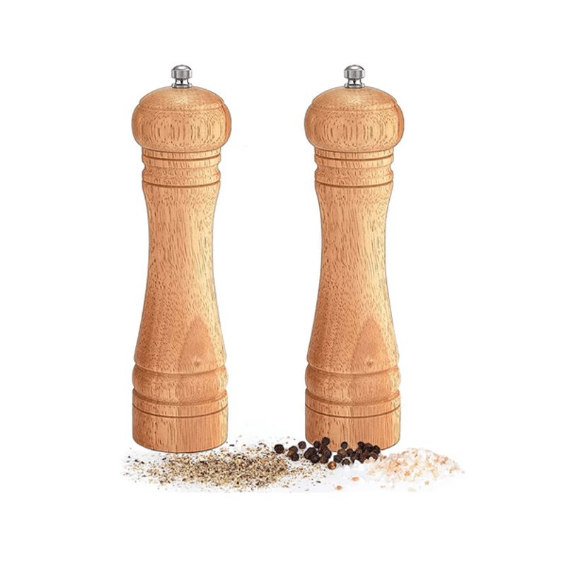 Casa si Gradina - Bucatarie si vesela - Ustensile bucatarie - Rasnite si dozatoare condimente - Set 2 Bucati Rasnita Piper - Sare din Lemn si Metal cu Sistem de Macinare Ceramic Reglabil 22 x 5,5 cm G Glixicom® - Infinity.ro