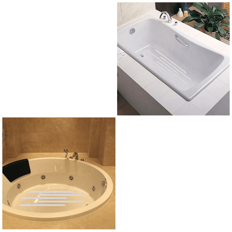 Casa si Gradina - Constructii - Gresie si faianta - Chit si adeziv faianta - Set 12 Bucati Banda Adeziva Antiderapanta din Silicon pentru Baie Trepte sau Podea 20 cm x 2 cm G Glixicom® - Infinity.ro