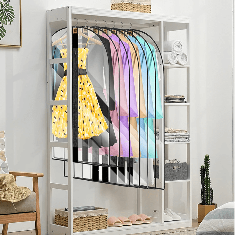 Market - Spalare si intretinere rufe - Produse intretinere textile - Intretinere textile - Husa Haine Transparenta pentru Depozitare sau Transport din PEVA G Glixicom® 60 x 80 cm Alb - Negru - Infinity.ro