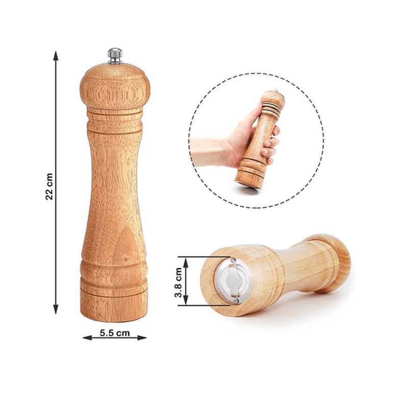 Casa si Gradina - Bucatarie si vesela - Ustensile bucatarie - Rasnite si dozatoare condimente - Rasnita Piper - Sare din Lemn si Metal cu Sistem de Macinare Ceramic Reglabil 22 x 5,5 cm G Glixicom® - Infinity.ro