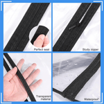 Market - Spalare si intretinere rufe - Produse intretinere textile - Intretinere textile - Husa Haine Transparenta pentru Depozitare sau Transport din PEVA G Glixicom® 60 x 80 cm Alb - Negru - Infinity.ro