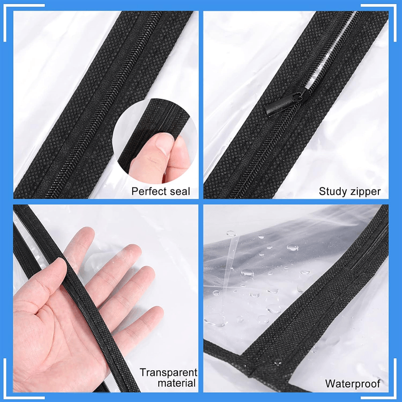 Market - Spalare si intretinere rufe - Produse intretinere textile - Intretinere textile - Husa Haine Transparenta pentru Depozitare sau Transport din PEVA G Glixicom® 60 x 80 cm Alb - Negru - Infinity.ro