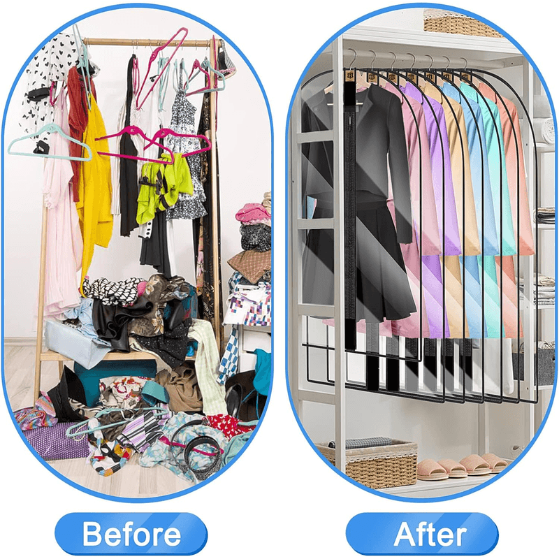 Market - Spalare si intretinere rufe - Produse intretinere textile - Intretinere textile - Husa Haine Transparenta pentru Depozitare sau Transport din PEVA G Glixicom® 60 x 80 cm Alb - Negru - Infinity.ro