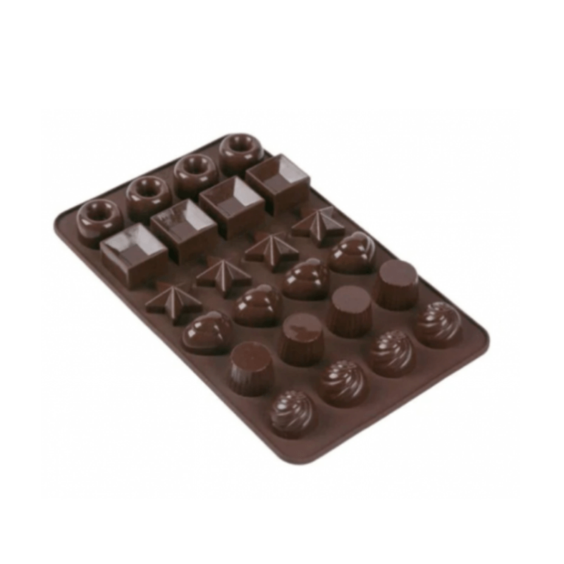 Casa si Gradina - Bucatarie si vesela - Ustensile bucatarie - Forme prajituri - Forma pentru Bomboane Ciocolata din Silicon 24 de Forme Diferite 24 x 16 cm G Glixicom® - Infinity.ro