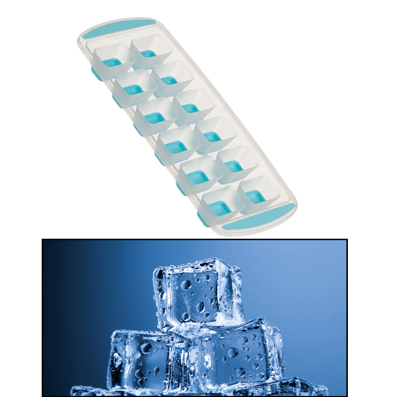 Casa si Gradina - Bucatarie si vesela - Accesorii bar - Forme cuburi de gheata - Tava Cuburi Mari de Gheata, Reutilizabila, 12 Compartimente, PVC si Silicon - Infinity.ro