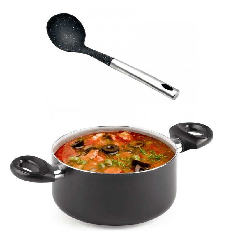 Casa si Gradina - Bucatarie si vesela - Ustensile bucatarie - Polonice, linguri si clesti de bucatarie - Polonic din Inox si PVC 34 cm - Infinity.ro