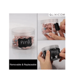 PC, gaming si accesorii - Imprimante, scanere & consumabile - Consumabile si accesorii - Benzi etichete - Set 40 Etichete din PVC Autoadezive Negre cu Marker Alb pentru Borcane Reutilizabile G Glixicom® - Infinity.ro