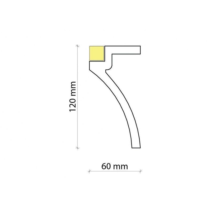 Casa si Gradina - Constructii - Materiale constructii - Profile decorative - Scafa luminoasa - cornisa masca galerie perdea , din poliuretan,Tesori F, KF801, 12cmx6cmx200cm - Infinity.ro