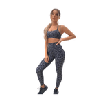 Fashion, accesorii si bijuterii - Femei - Imbracaminte femei - Costume si compleuri femei - Compleu dama Fitness Animal Print, gri,  L - Infinity.ro