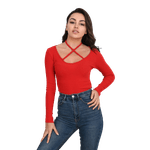 Fashion, accesorii si bijuterii - Femei - Imbracaminte femei - Camasi si bluze femei - Bluza dama casual X Style, rosu,  L - Infinity.ro