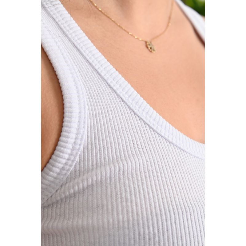 Fashion, accesorii si bijuterii - Femei - Imbracaminte femei - Tricouri si topuri femei - Maiou dama casual Naria, alb,  S - Infinity.ro