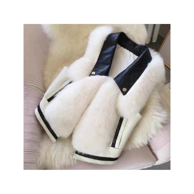 Fashion, accesorii si bijuterii - Femei - Imbracaminte femei - Sacouri si veste femei - Vesta dama Pufoasa Anina, alb - Infinity.ro