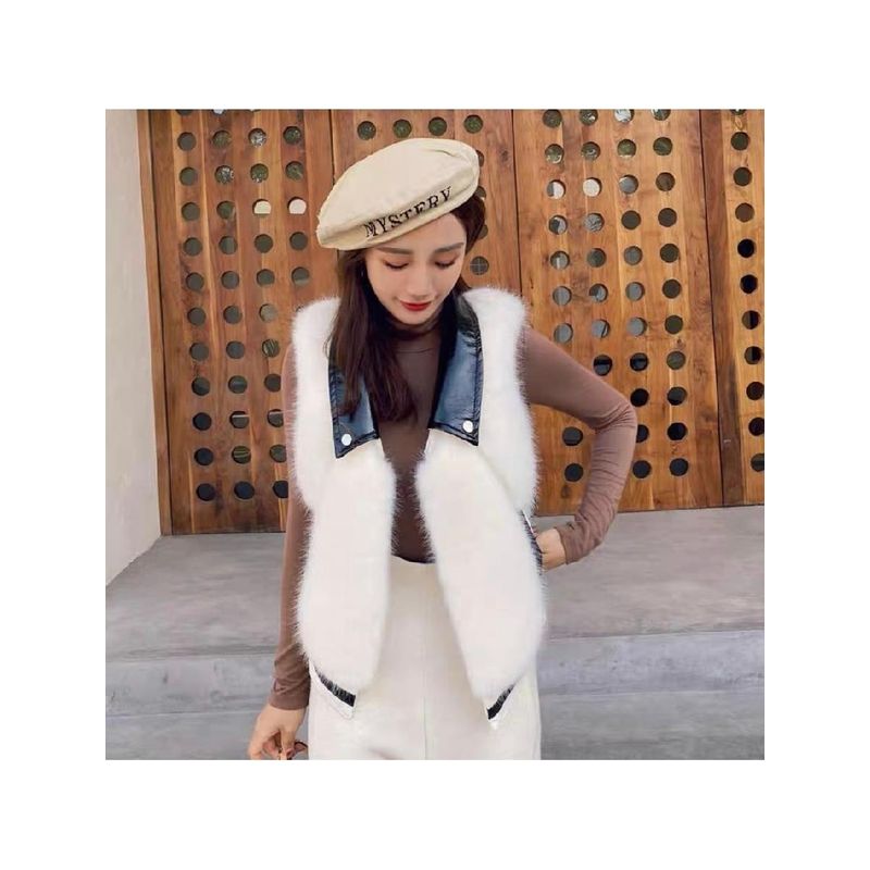 Fashion, accesorii si bijuterii - Femei - Imbracaminte femei - Sacouri si veste femei - Vesta dama Pufoasa Anina, alb - Infinity.ro