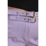Fashion, accesorii si bijuterii - Femei - Imbracaminte femei - Pantaloni femei - Pantalon dama office cu curele, lila,  L - Infinity.ro